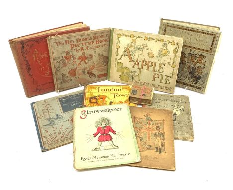 The Louis Wain Kitten Book; Kate Greenaway A-Apple Pie; Walter Crane Slate and Pencil Vania; three books by Randolph Caldecot