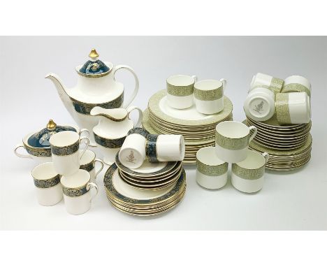 A selection of Royal Doulton tea and dinner wares, comprising Carlyle pattern coffee pot, six coffee cans and six saucers, si