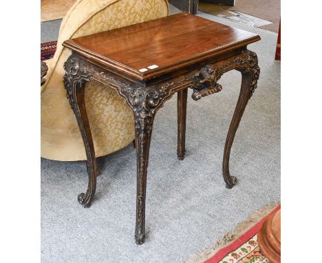 Carved Walnut Crested Console Table, 76cm by 52cm by 84cm