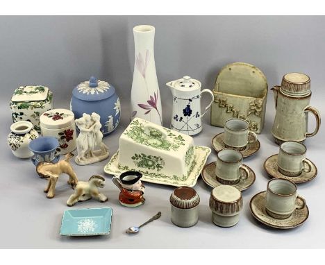 CHINA &amp; POTTERY ASSORTMENT - to include Royal Worcester coffee pot, Mason's cheese dish and lid, Wedgwood Jasperware, Stu