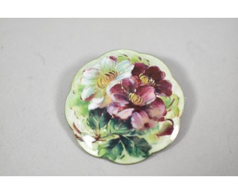 A Norwegian Silver and Enamel Floral Brooch by Gustav Gaudernack 