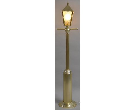 A 1950's Novelty Brass Standard Lamp in the Form of a Street Lamp, 72cm high 