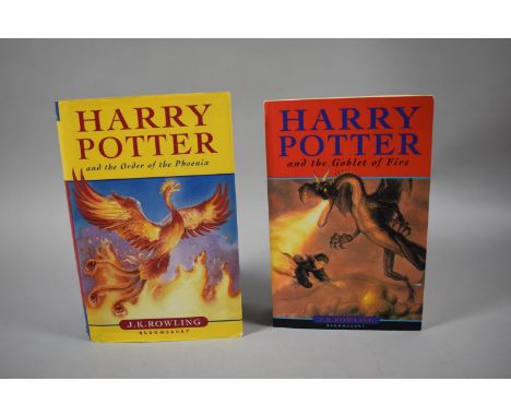 A Hardback Harry Potter and the Order of the Phoenix (First Edition) and a Paperback Harry Potter and the Goblet of Fire 