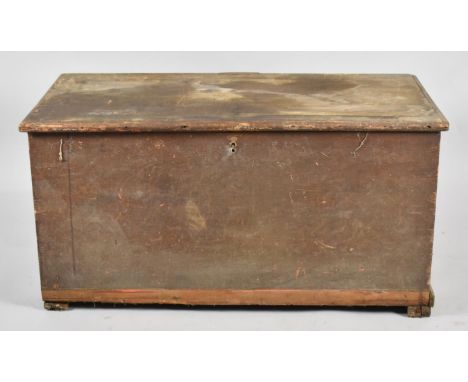 A Vintage Blanket Chest with Two Iron Carrying Handles and Inner Candle Box, 92cm wide (For Restoration) 