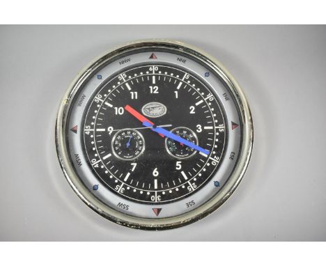 A Modern Circular "Spirit of St. Louis Wall Clock", with Thermometer and Humidity Dials, 38cm Diameter 