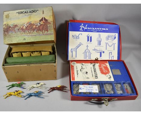 A Vintage Escalado Horse Racing Game and Vintage Magnastiks Building Toy 