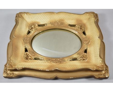 A Plaster Framed Vintage Wall Mirror, with Oval Convex Glass, 42cm high 