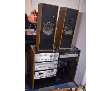 A Ferguson Vintage Music Centre, System 25 with Two Speakers, Both AF 