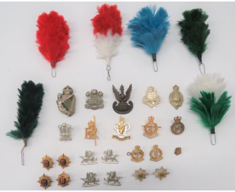 Selection Of Cap And Collar Badgescap include white metal 3rd Glamorgan R.V. ... Darkened Polish Forces ... Brass QC Life Gua