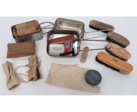 WW2 And Later Personal Itemsincluding white canvas personal roll dated 1941 ... 2 x Hexamine solid fuel cookers ... 1945 date