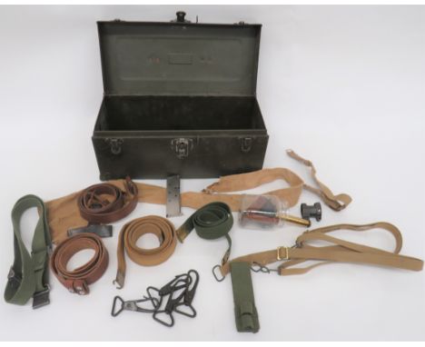 Selection of Various Slings And Equipmentincluding leather, SMLE rifle sling dated 1940 ... Similar undated example ... 2 x w