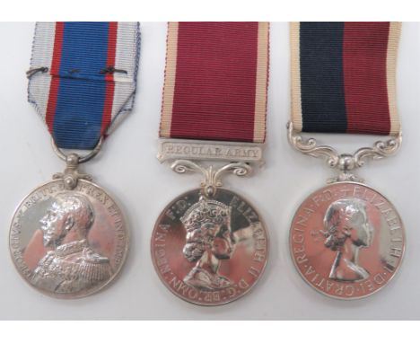 3 x Various Long Service & Good Conduct Medalsconsisting RAF LS & GC named "625824 Act. F. Sgt G Jowitt RAF" ... GRV Royal Fl