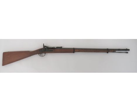 Obsolete Calibre Snider Two Band Rifle .577, 30 inch, blued, rifled barrel. &nbsp;Side mounted bayonet bar. &nbsp;Front blade