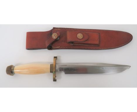 Modern Len Dixon Orlando USA Knife8 1/4 inch, single edged blade narrowing at the forte.  Blade marked "Len Dixon. Randall Ma