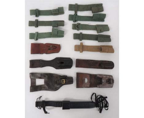 14 Various Bayonet Frogsincluding 7 x dark green webbing SLR frogs ... Khaki, 1937 pattern webbing frog ... Imperial German 1