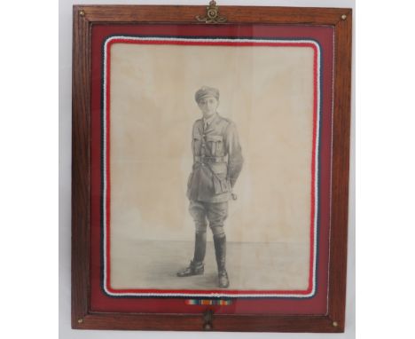 WW1 Pencil Study Of A Royal Artillery Officer21 x 17 inch, full length study of an Officer wearing his service dress uniform 