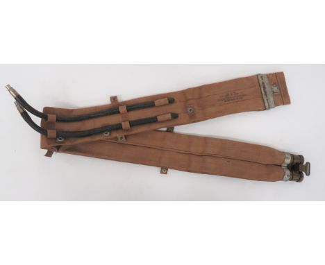 WW2 American USN Invasion Life Beltkhaki, waterproof canvas, double tube inflation belt.  The end with CO2 compartment (empty