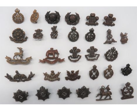 30 x Officer Bronzed Collar Badgesincluding pair Royal Marines ... Pair, KC Royal Canadian Army Service Corps ... 2 x North S
