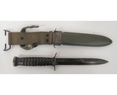 American M3 Combat Knife By Boker & Co6 1/2 inch, re-blued, single edged blade with back edge sharpened point.  Flat marked "