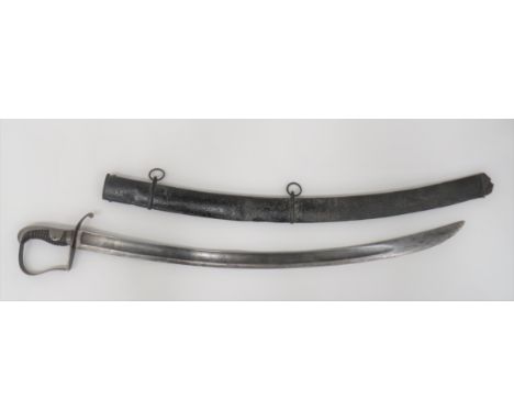 1796 Pattern Light Cavalry Trooper's Sword31 3/4 inch, single edged, slightly curved blade with large fuller.  Stamped with a