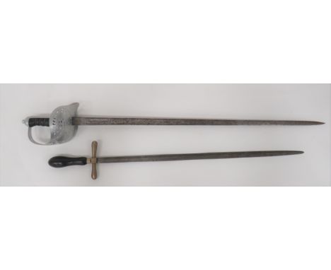 1897 Pattern Infantry Officer's Sword32 1/2 inch, dumbell blade with central fuller.  Traces of etched decoration.  Silvered 