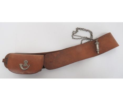 Victorian Period Rifle Volunteers Cross Belt And Pouch brown leather, rectangular box pouch with tin insert.  Full front flap