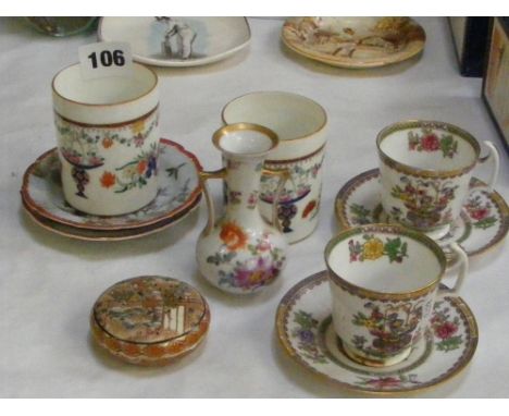 A nice collection of small china items, to include a pair of Spode coffee cans and saucers in 'Old Bow' pattern, two Paragon 