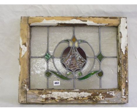 A collection of lead light window frames.