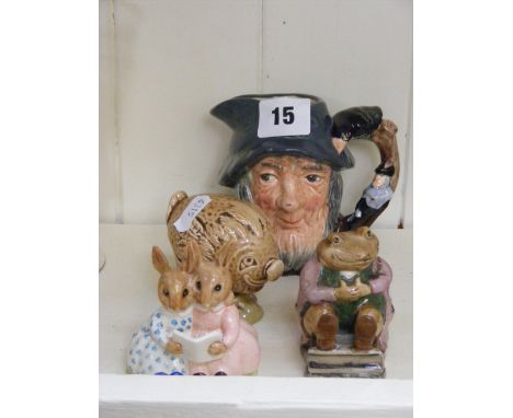 Four collectable china items, to include a Royal Doulton Character jug of Rip van Winkle D6463, a Beswick Beatrix Potter figu