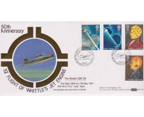 Great Britain 1991 Achievements RAF Cranwell Jet Engine First Flight, BF 2259 FS Official FDC, Benham BLCS 62