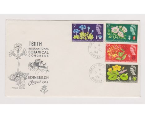 Great Britain 1964 (5 Aug) Tenth International Botanical Congress Illustration with Botanical Congress Phos set, Horley Surre