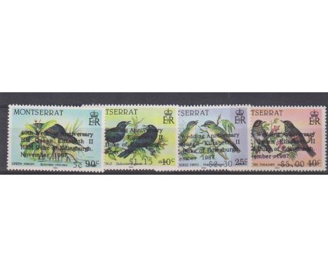 The Urch Harris Variety Service Montserrat ref number 001604 1987 Ruby Wedding set (4v) “Edinburgh” error, fine u/m