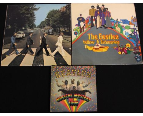 YELLOW SUBMARINE/ABBEY ROAD/MAGICAL MYSTERY TOUR - 3 x original UK pressings! Titles are Yellow Submarine (1st UK mono, 2 red