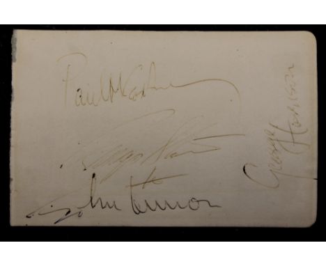 BEATLES AUTOGRAPHS - a set of secretarial Beatles autographs believed to have been signed by Neil Aspinall.  These autographs