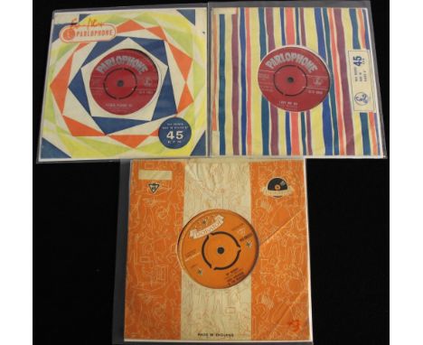 THE BEATLES - SINGLES - A lovely set of their first three UK singles. Titles are: Tony Sheridan and The Beatles - My Bonnie, 