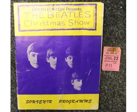 THE BEATLES - CHRISTMAS SHOW - a 1963 Beatles Christmas Show programme along with a 22nd December ticket for the Liverpool Em