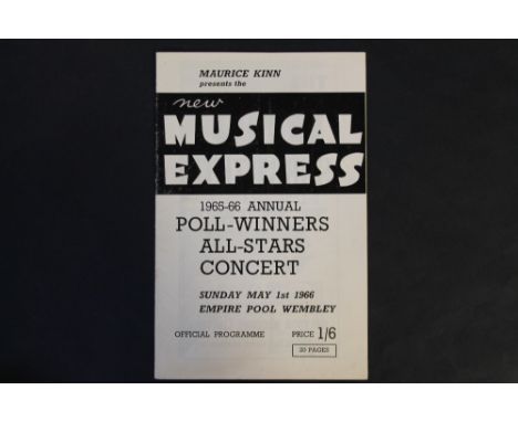 POLL-WINNERS ALL-STAR CONCERT PROGRAMME - a programme for the NME - New Musical Express 1966 Annual Poll-Winners All-Star Con