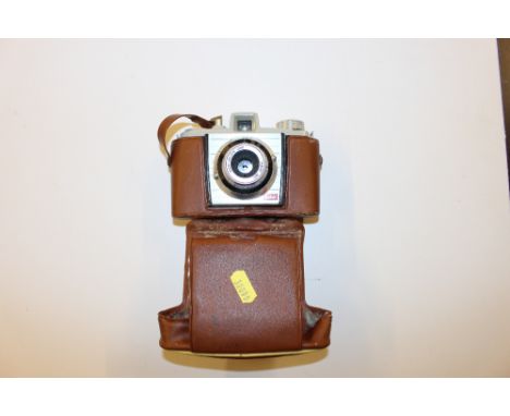 A Kodak Bantam camera in leather case