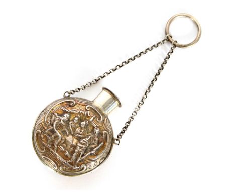 A 19th Century Dutch white metal perfume flask