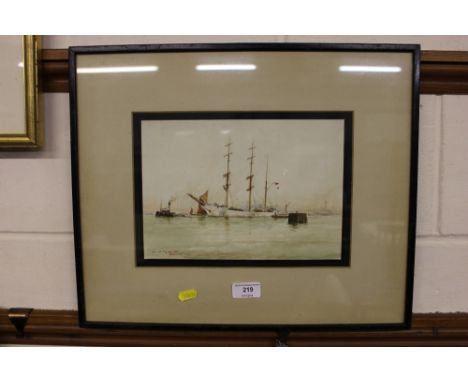 English school watercolour study entitled 'Out With Tug and Tide' signed W M Burchill and dated 1926
