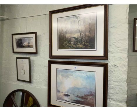 R.L. Howey, three limited edition prints and Bulmer, framed pen and ink (4).
