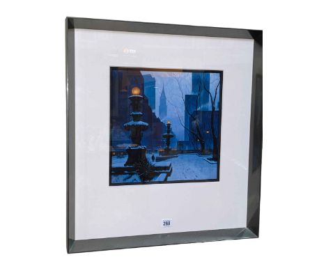 Mark Harrison, Bryant Park, limited edition giclee print in glazed frame with COA verso, 59cm by 55cm including frame.