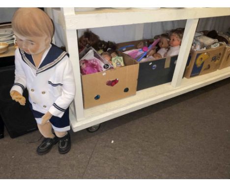 Four boxes of dolls including Cabbage Patch Kids, Ashton Drake, etc.