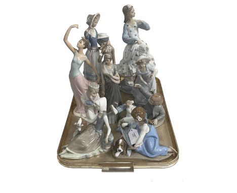 Collection of Lladro, Nao and other similar figures (10).