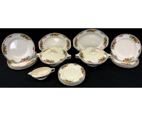 A Queens China tea service, c.1910;  a Meakin part dinner service;  Midwinter Wild Oats dinner service 