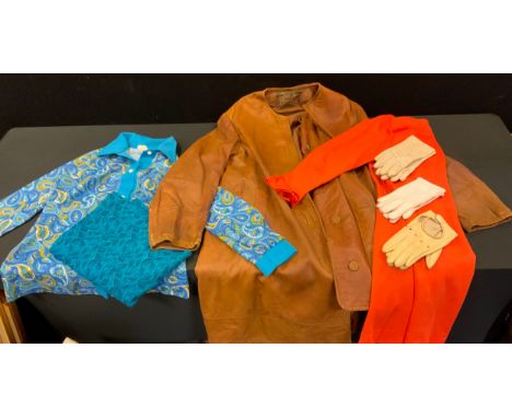 Vintage Clothing  - a leather coat, 1960s &amp; 70s dresses etc 