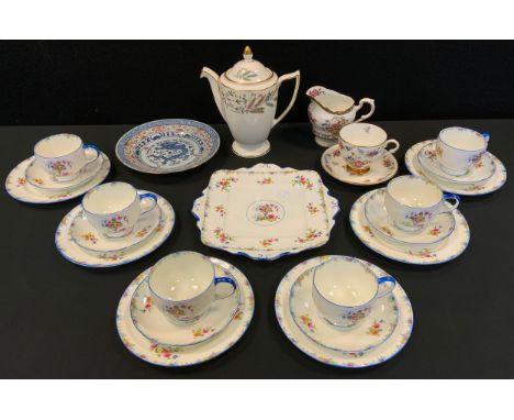 A Paragon tea service, for six, F1947;  Minton Avondale coffee pot;  Paragon Tree of Kashmir jug;  a Chinese plate 