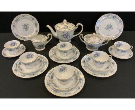 A Noritake Violette tea service, for six, printed marks 
