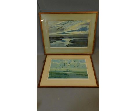 Two framed and glazed Peter Scott prints, each signed by Peter Scott. 83x66cm 