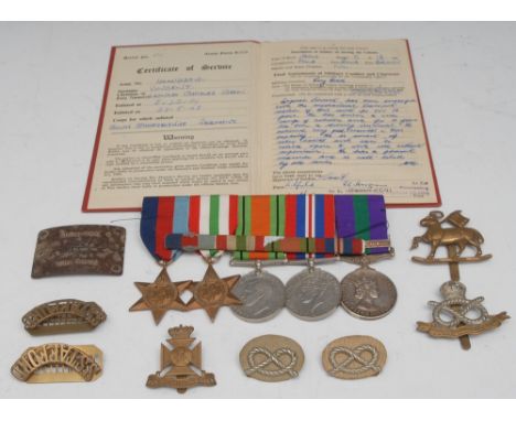 Medals, WW2, Prisoner-of-War/Malaya, group of five, Sgt.. South Staffordshire Regiment, formerly Queen's Royal, K.S.L.I., Wil